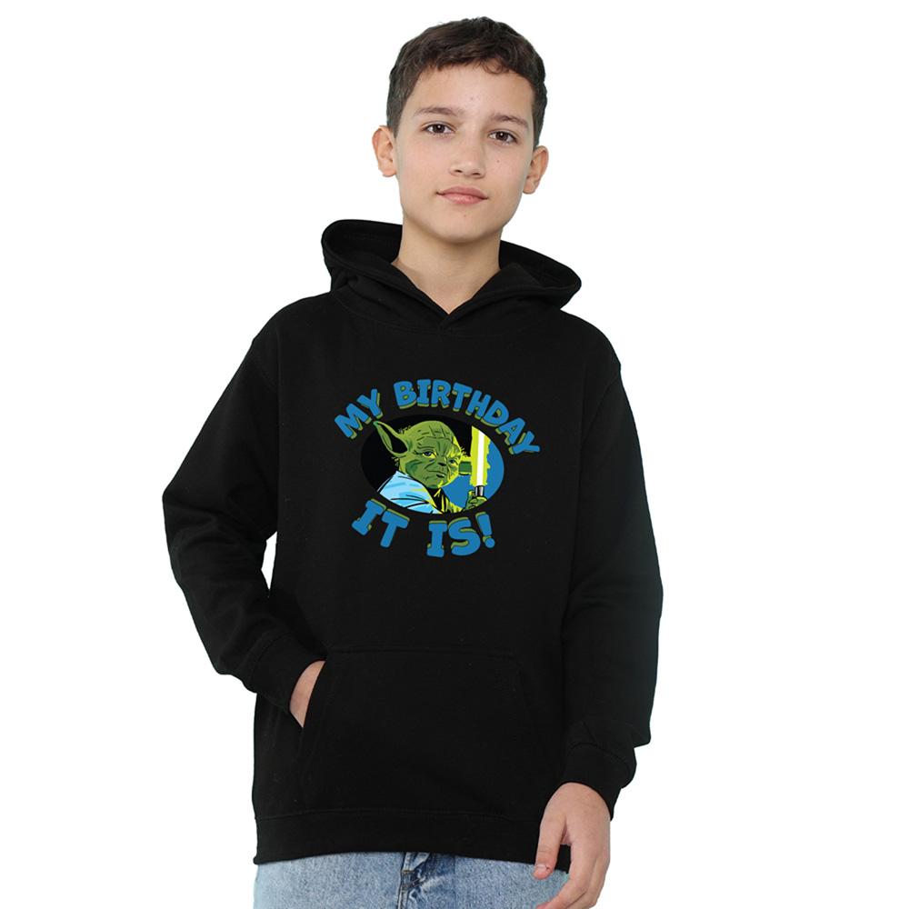 Navy - Front - Disney Star Wars Childrens-Kids My Birthday It Is Hoodie