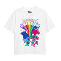 White - Front - Trolls Girls Powered By Rainbows T-Shirt