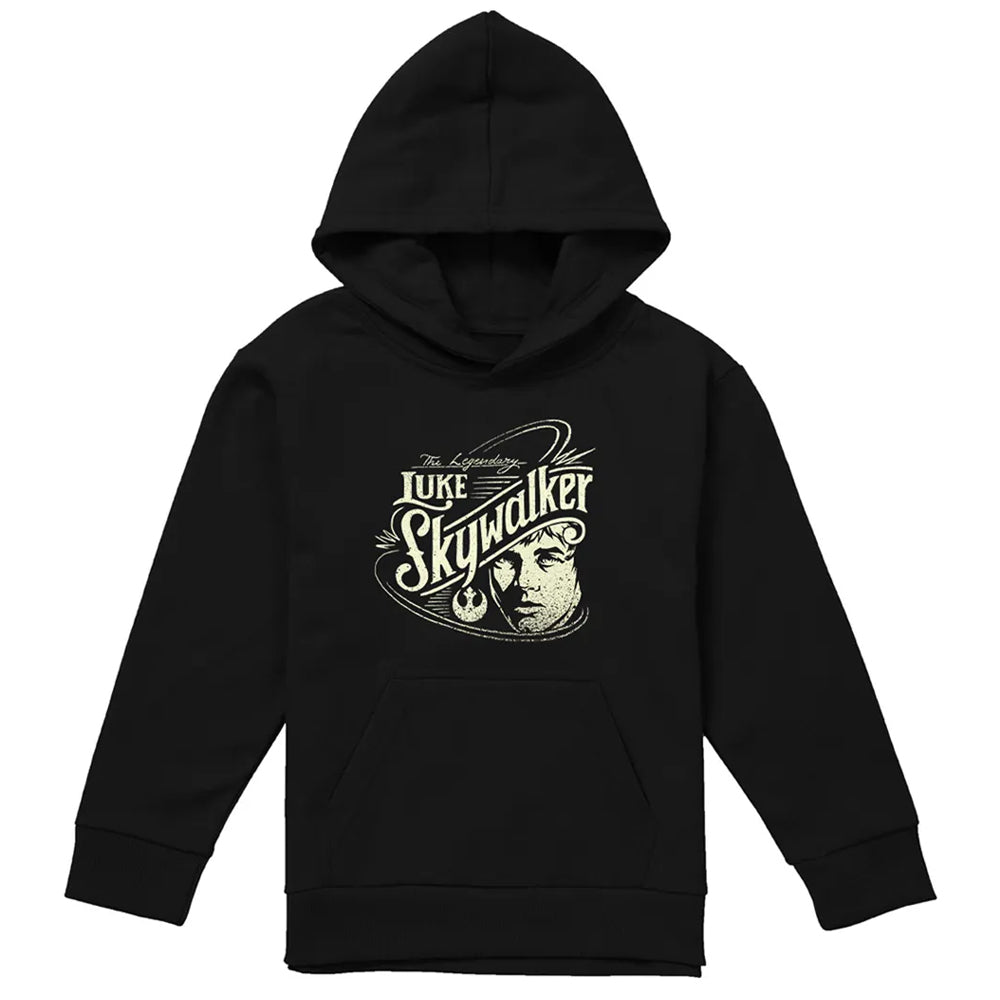 Black - Front - Star Wars Childrens-Kids War Hero Luke Skywalker Hoodie