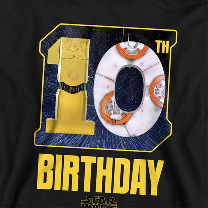 Athletic Heather - Back - Disney Star Wars Childrens-Kids C3PO BB-8 10th Birthday Hoodie