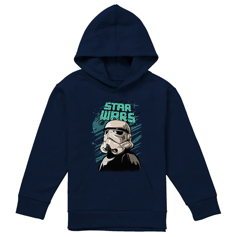 Navy - Front - Star Wars Childrens-Kids Street Glare Stormtrooper Hoodie
