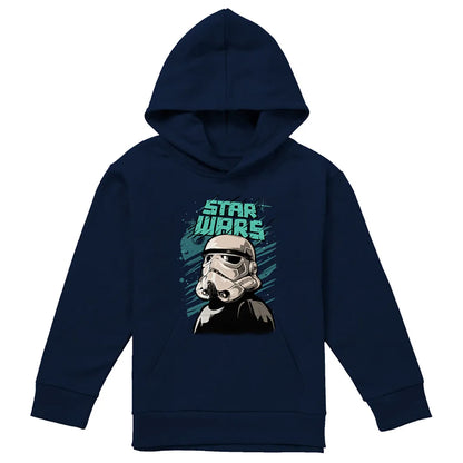 Navy - Front - Star Wars Childrens-Kids Street Glare Stormtrooper Hoodie