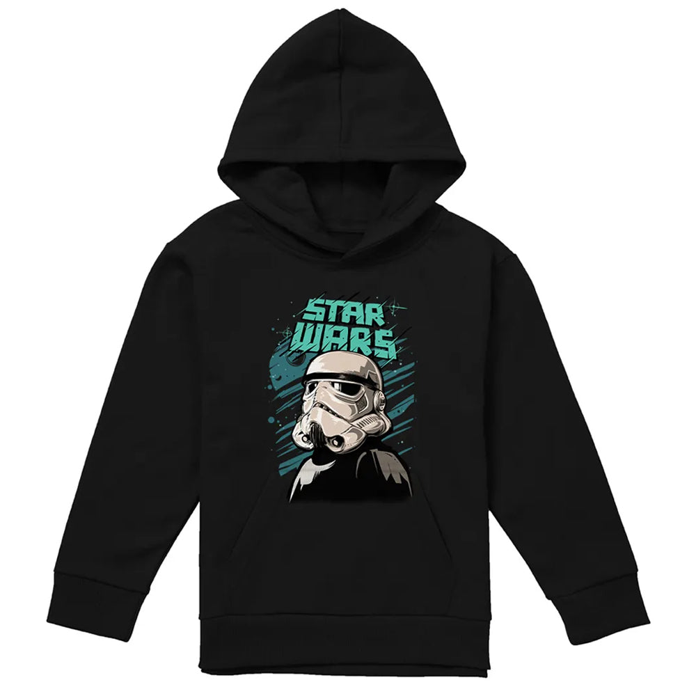 Black - Front - Star Wars Childrens-Kids Street Glare Stormtrooper Hoodie