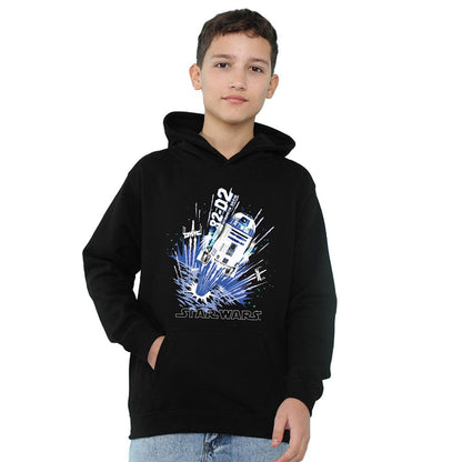 Navy - Front - Star Wars Childrens-Kids Blast Off R2-D2 Hoodie