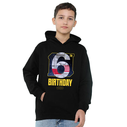 Black - Front - Star Wars Childrens-Kids Xwing Space 6th Birthday Hoodie
