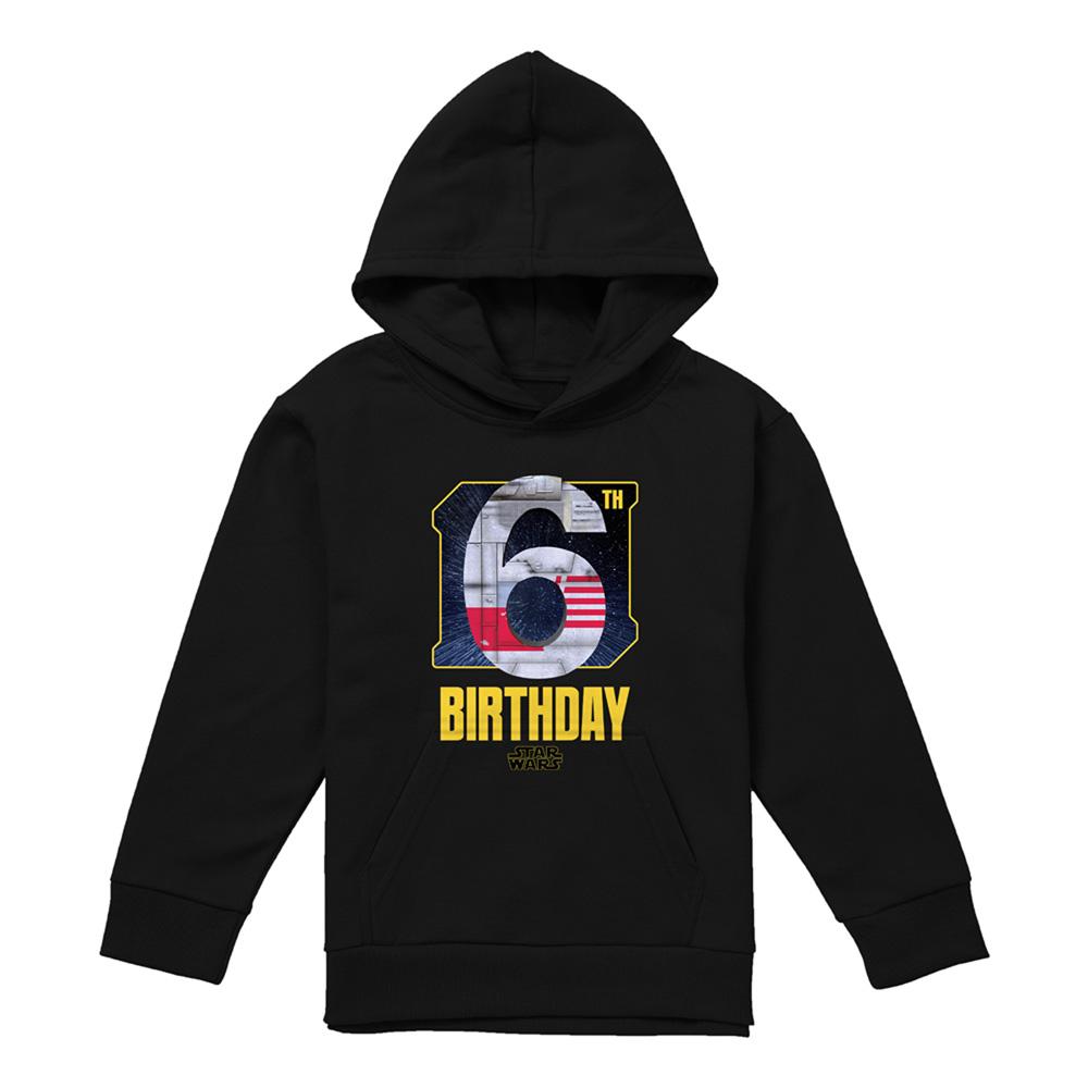 Navy - Lifestyle - Star Wars Childrens-Kids Xwing Space 6th Birthday Hoodie