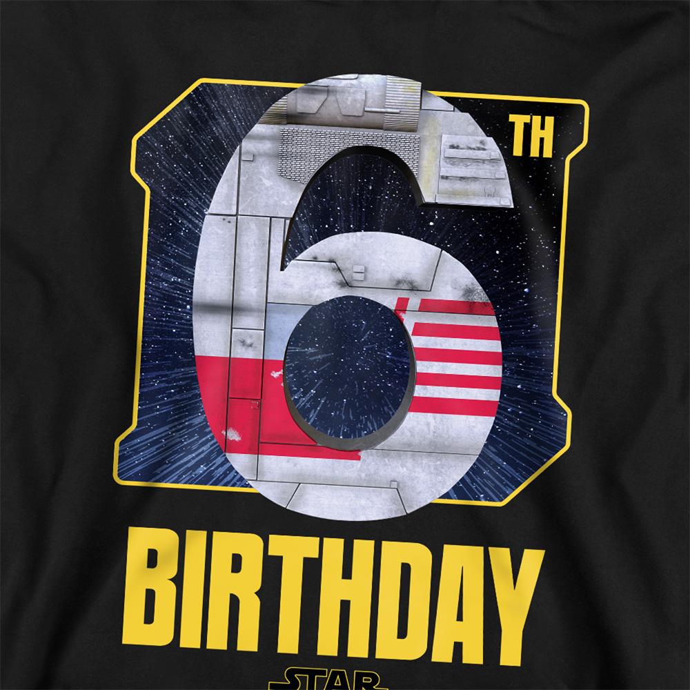 Black - Back - Star Wars Childrens-Kids Xwing Space 6th Birthday Hoodie