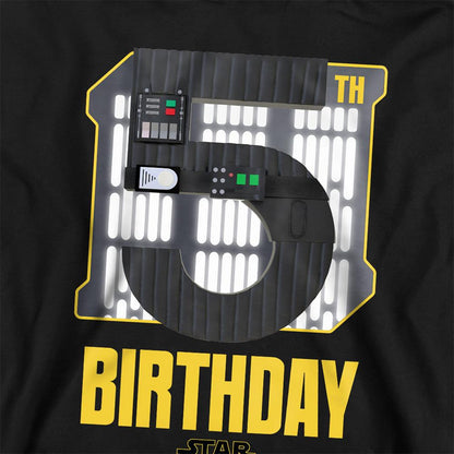 Black - Back - Star Wars Childrens-Kids Darth Vader Space 5th Birthday Hoodie