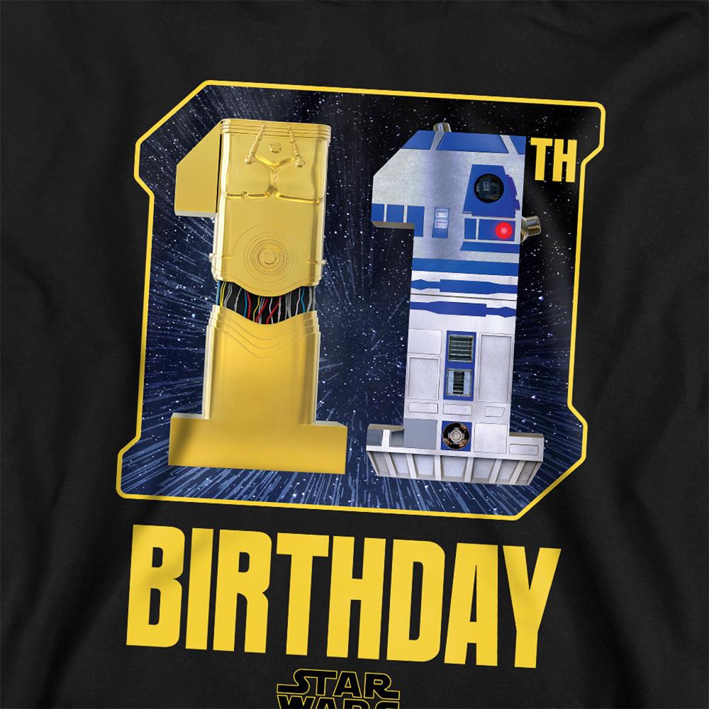 Navy - Back - Star Wars Childrens-Kids C3PO R2-D2 Space 11th Birthday Hoodie