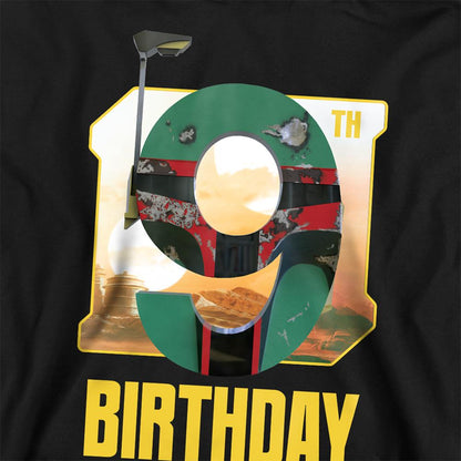 Navy - Back - Disney Star Wars Childrens-Kids Boba Fett 9th Birthday Hoodie