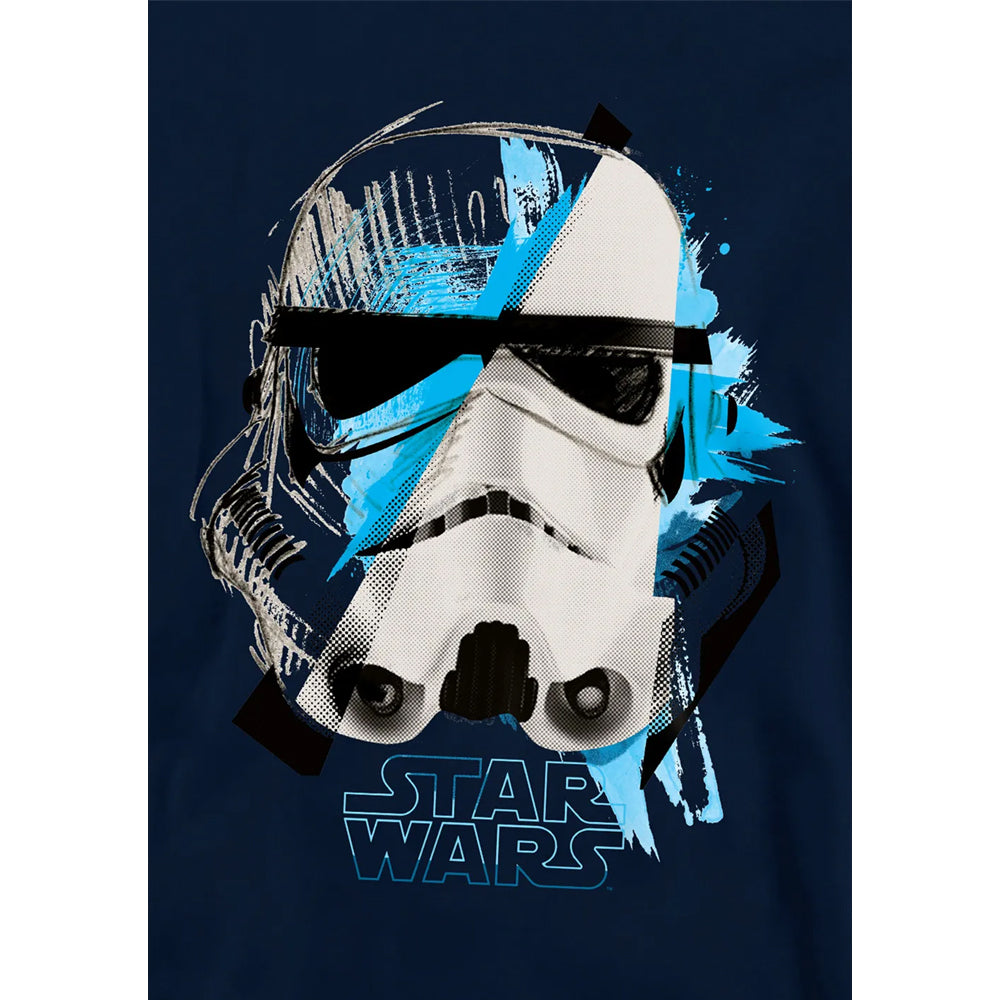 Navy - Side - Star Wars Childrens-Kids Stormtrooper Cuts Hoodie