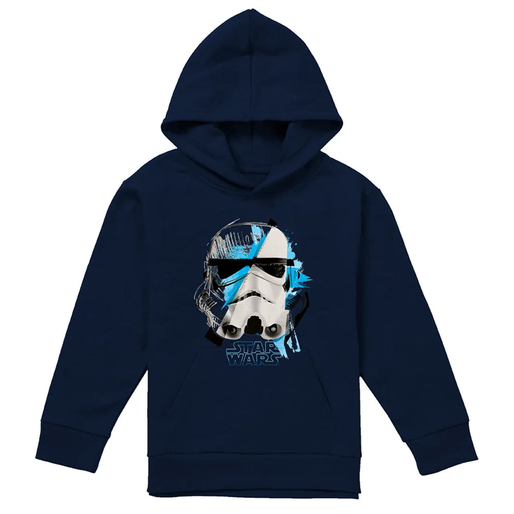 Navy - Front - Star Wars Childrens-Kids Stormtrooper Cuts Hoodie