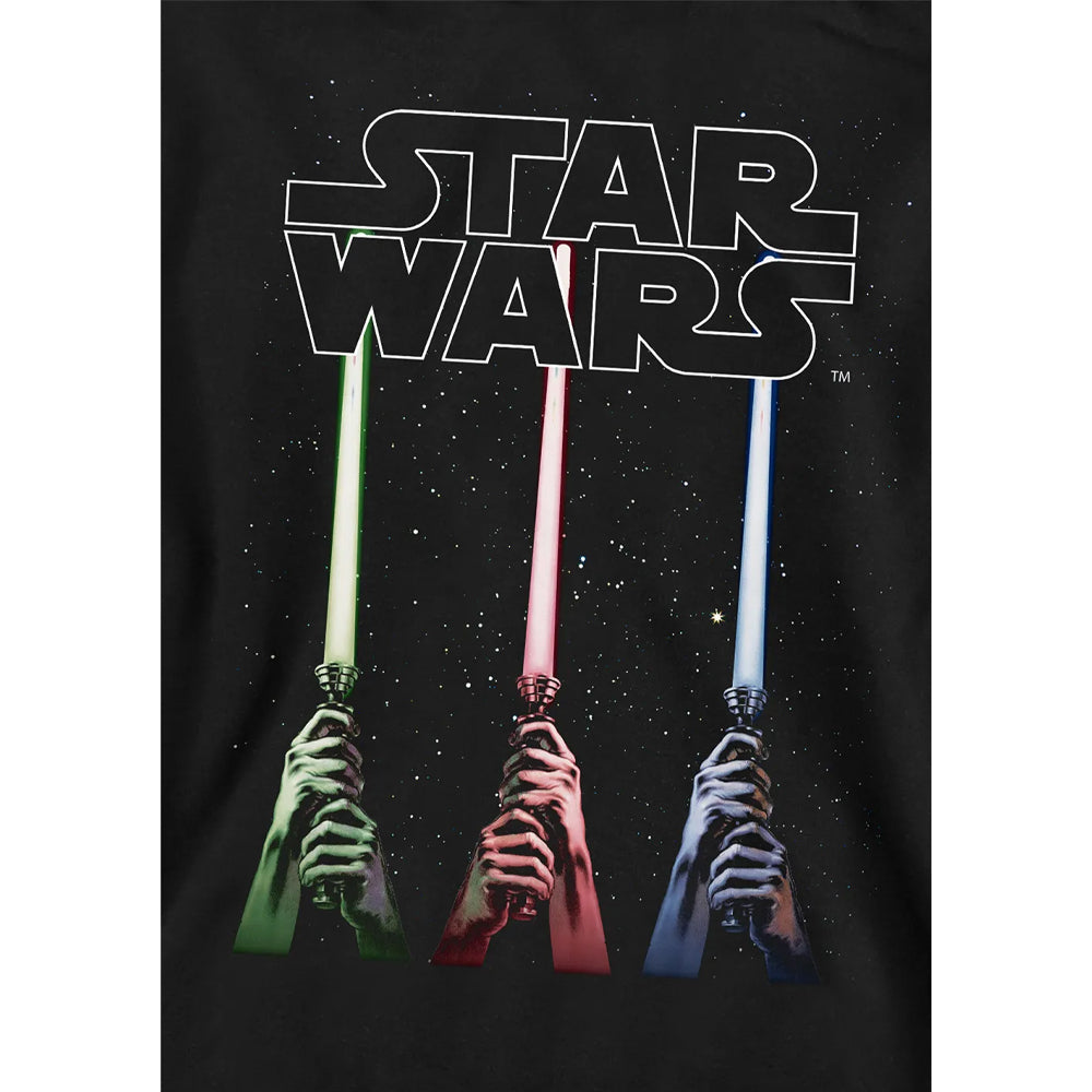 Black - Side - Star Wars Childrens-Kids Lightsaber Hoodie