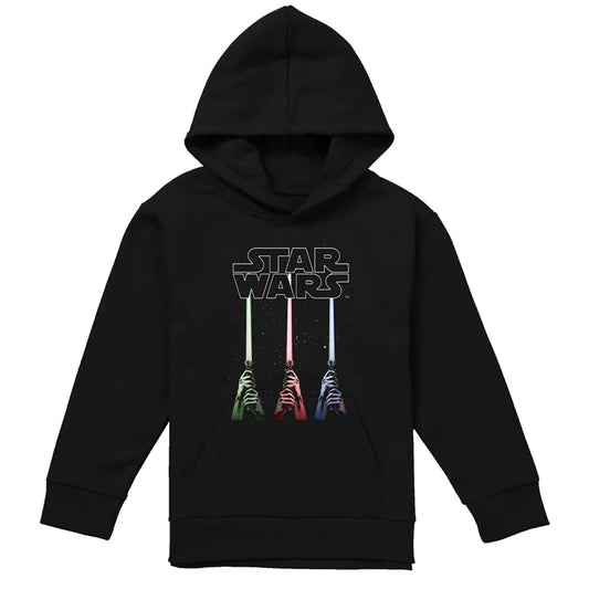 Black - Front - Star Wars Childrens-Kids Lightsaber Hoodie