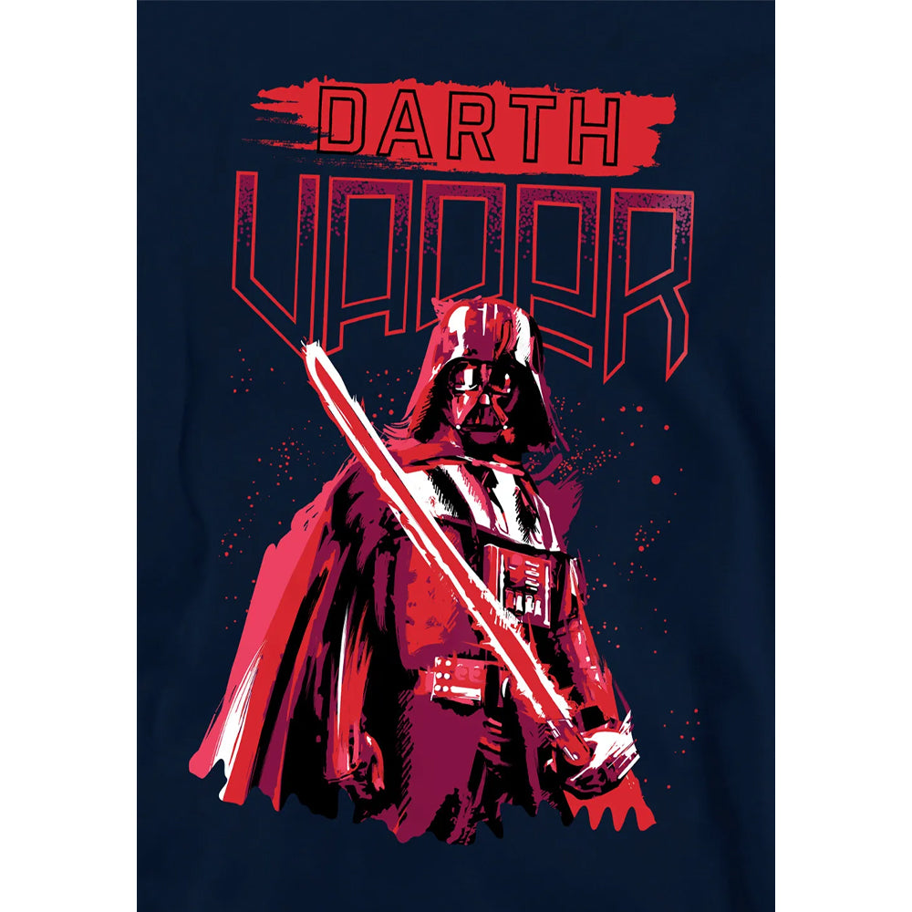 Navy - Side - Star Wars Childrens-Kids Darth Vader Paint Hoodie