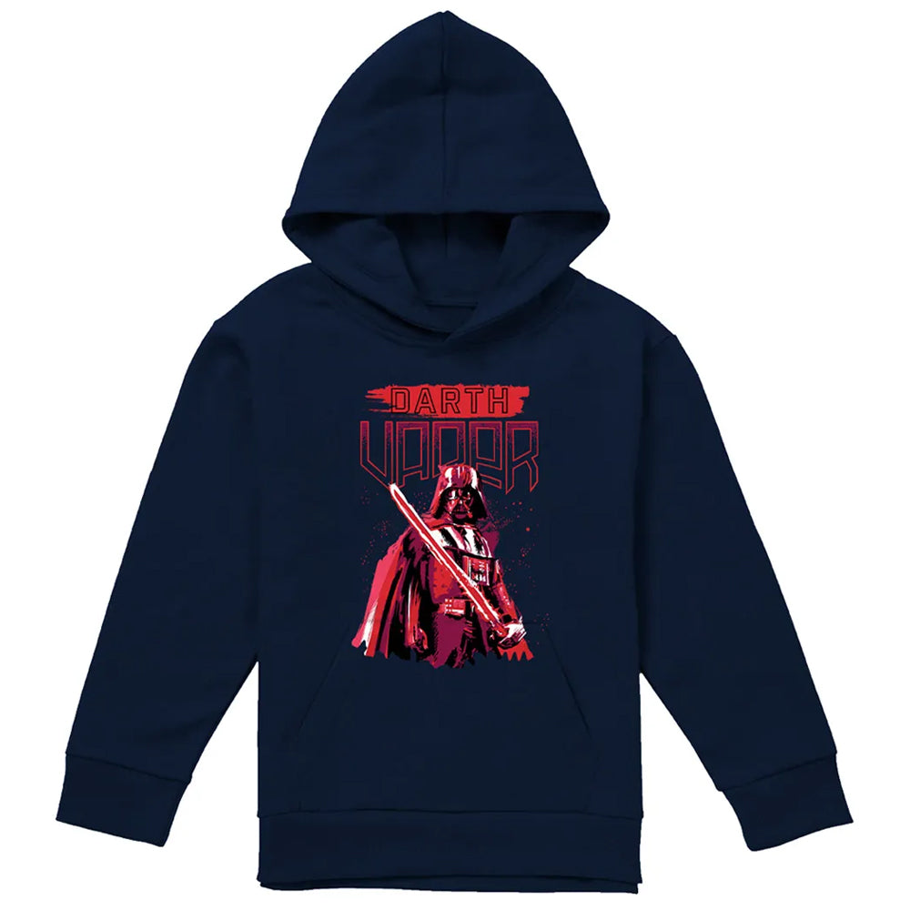 Navy - Front - Star Wars Childrens-Kids Darth Vader Paint Hoodie