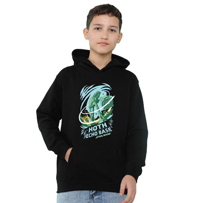 Black - Front - Star Wars Childrens-Kids Echo Base Attack Hoodie