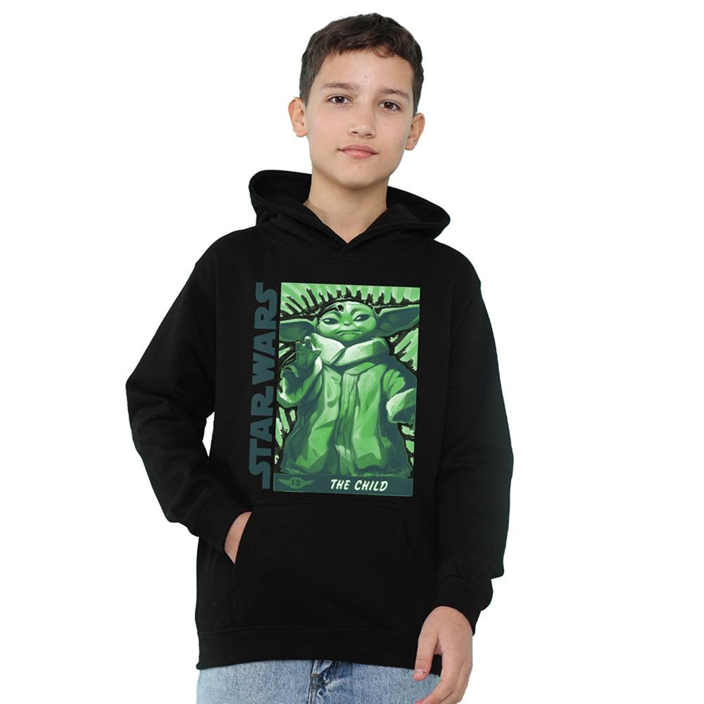 Black - Front - Star Wars Childrens-Kids Grogu Hoodie