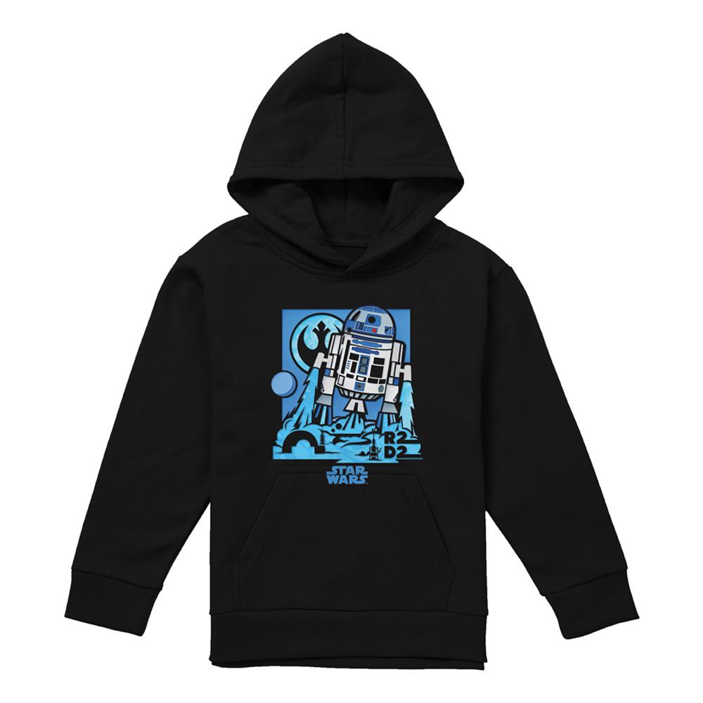 Black - Lifestyle - Star Wars Childrens-Kids Papercut R2-D2 Hoodie