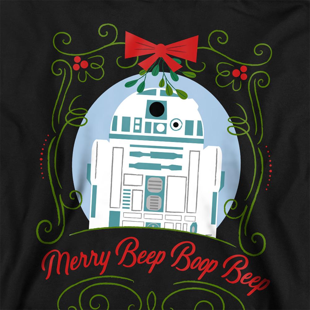 Athletic Heather - Back - Star Wars Childrens-Kids Merry Beep Boop Beep R2-D2 Christmas Hoodie