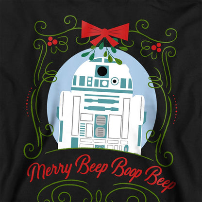 Athletic Heather - Back - Star Wars Childrens-Kids Merry Beep Boop Beep R2-D2 Christmas Hoodie