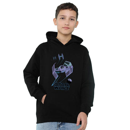 Black - Front - Star Wars Childrens-Kids Death Star Defenders Hoodie