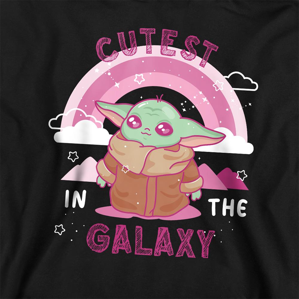 Black - Back - Star Wars Childrens-Kids Cutest In The Galaxy Grogu Hoodie