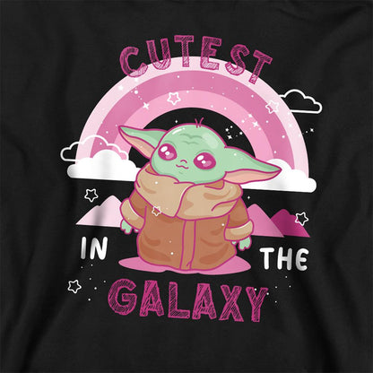 Black - Back - Star Wars Childrens-Kids Cutest In The Galaxy Grogu Hoodie