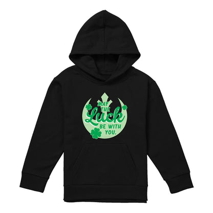 Black - Lifestyle - Star Wars Childrens-Kids Luck Rebel Symbol St Patricks Day Hoodie