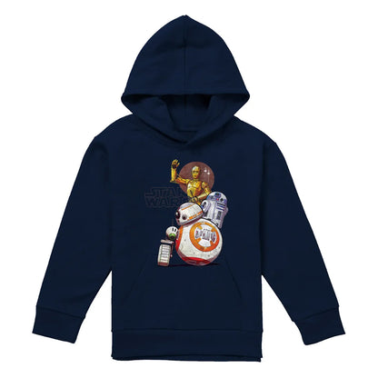 Navy - Front - Star Wars Childrens-Kids Droid Squad Hoodie