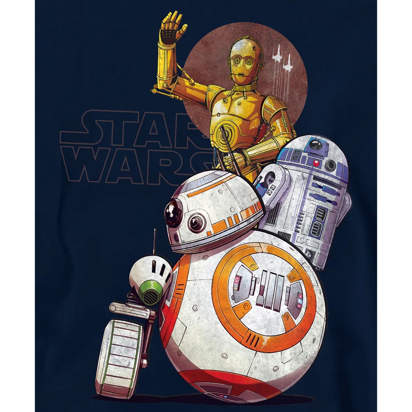 Navy - Side - Star Wars Childrens-Kids Droid Squad Hoodie