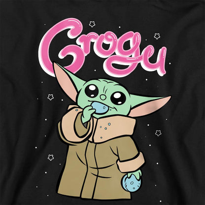 Navy - Back - Star Wars Childrens-Kids Grogu Bubble Hoodie