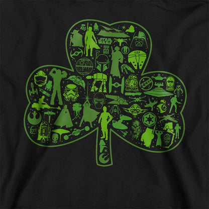 Navy - Back - Star Wars Childrens-Kids Clover Icons St Patricks Day Hoodie