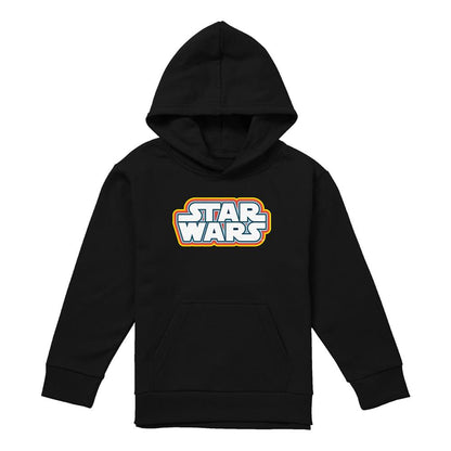 Black - Lifestyle - Star Wars Childrens-Kids Retro Logo Outline Hoodie