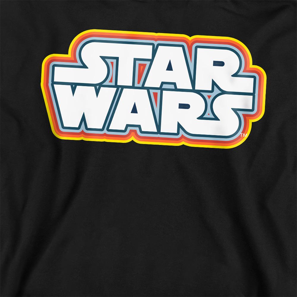 Navy - Back - Star Wars Childrens-Kids Retro Logo Outline Hoodie