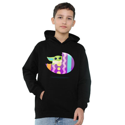 Black - Front - Star Wars Childrens-Kids Easter Egg Ride Grogu Hoodie