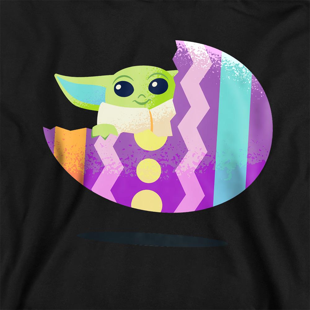Black - Back - Star Wars Childrens-Kids Easter Egg Ride Grogu Hoodie
