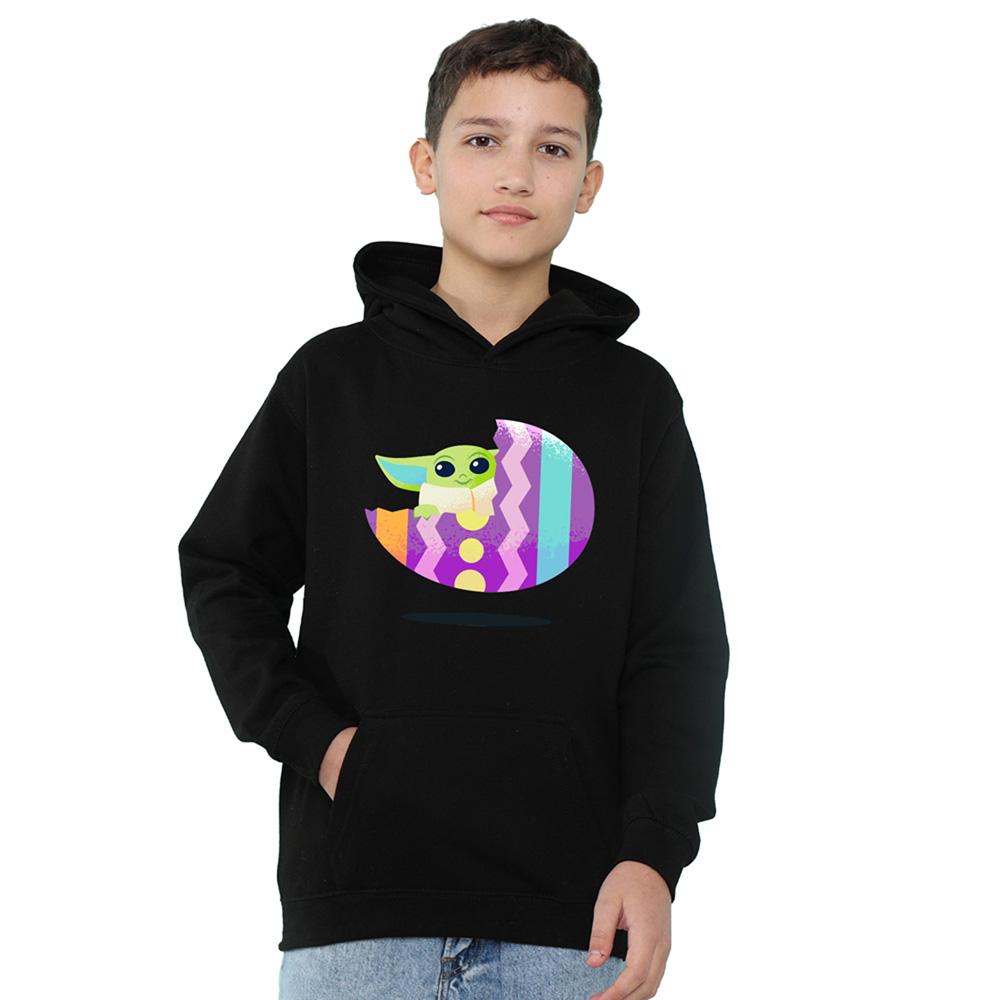 Navy - Front - Star Wars Childrens-Kids Easter Egg Ride Grogu Hoodie