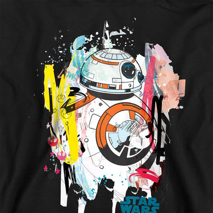 Black - Back - Star Wars Childrens-Kids BB-8 Abstract Hoodie