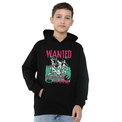 Black - Front - Star Wars Childrens-Kids Wanted Rebels Hoodie