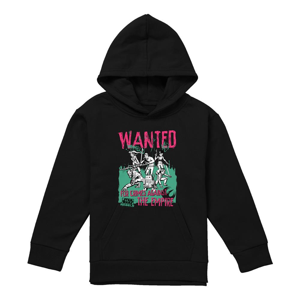 Black - Lifestyle - Star Wars Childrens-Kids Wanted Rebels Hoodie