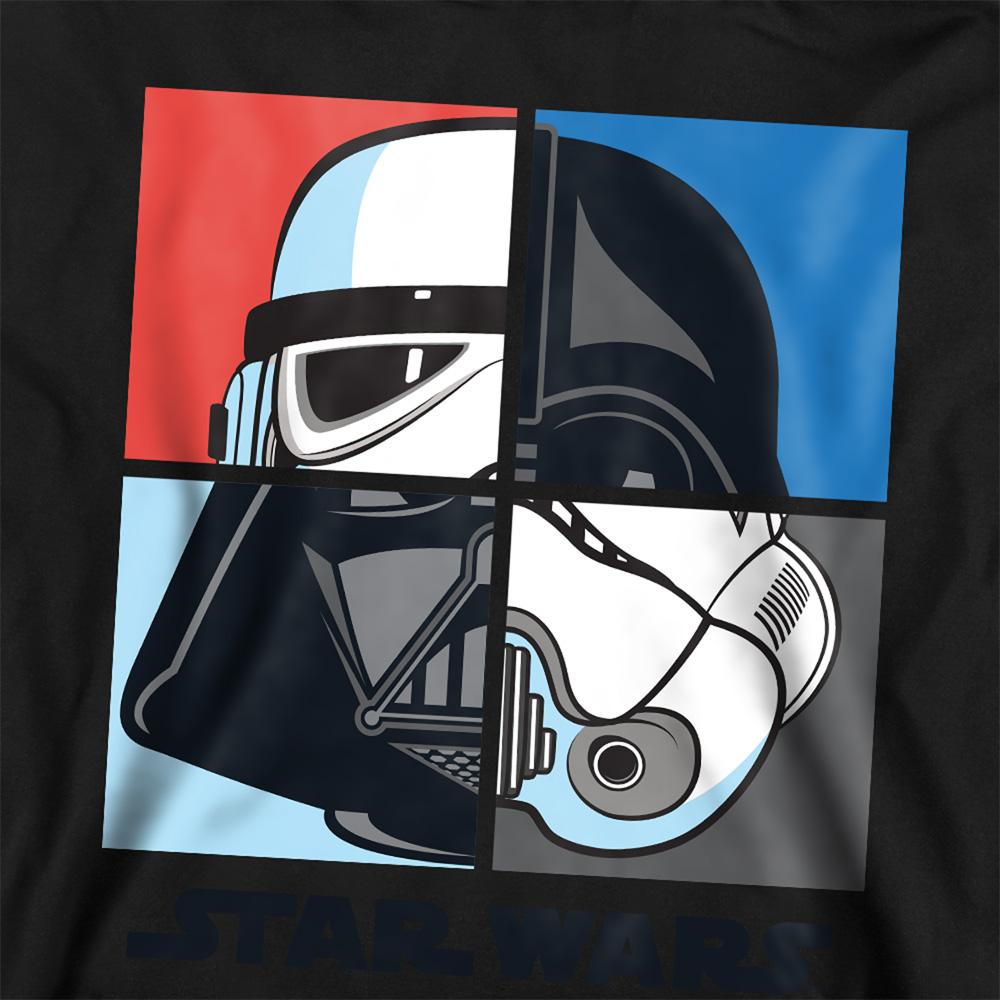 Navy - Back - Star Wars Childrens-Kids Darth Vader & Stormtrooper Squares Hoodie