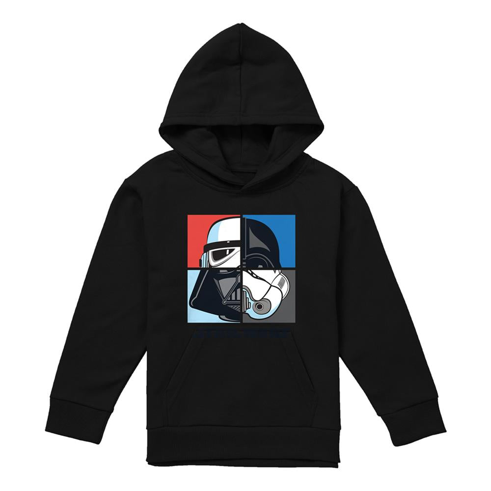 Navy - Lifestyle - Star Wars Childrens-Kids Darth Vader & Stormtrooper Squares Hoodie