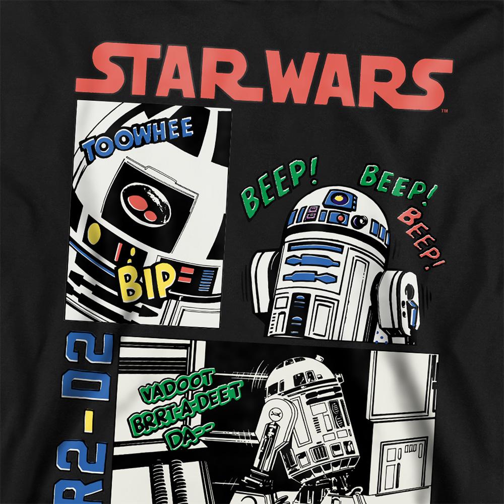 Black - Back - Star Wars Childrens-Kids Beep Boop R2-D2 Hoodie