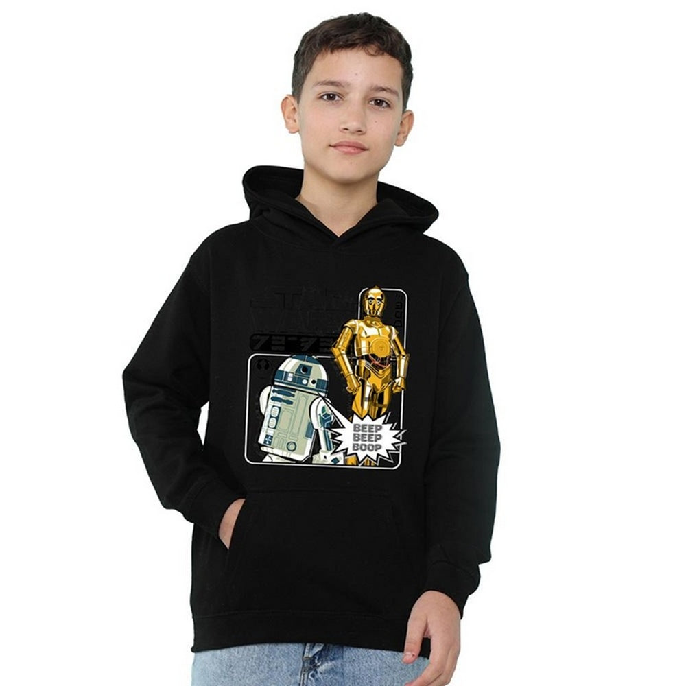 Black - Lifestyle - Star Wars Childrens-Kids Manga Droids R2-D2 & C3PO Hoodie