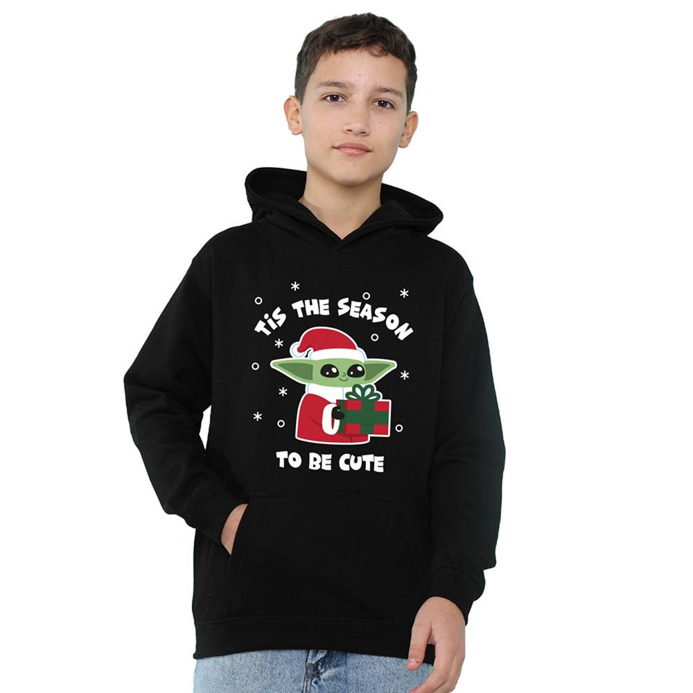 Athletic Heather - Front - Star Wars The Mandalorian Childrens-Kids Tis The Christmas Season Grogu Hoodie