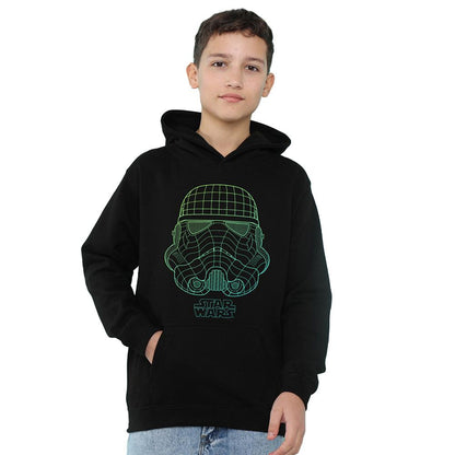 Black - Front - Star Wars Childrens-Kids Stormtrooper Grid Hoodie