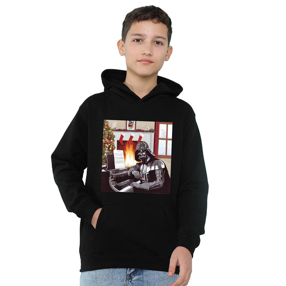 Athletic Heather - Front - Star Wars Childrens-Kids Christmas Carols Darth Vader Hoodie