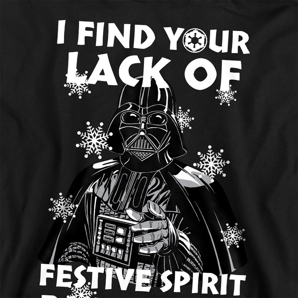 Athletic Heather - Back - Star Wars Childrens-Kids Lack Of Spirit Darth Vader Christmas Hoodie