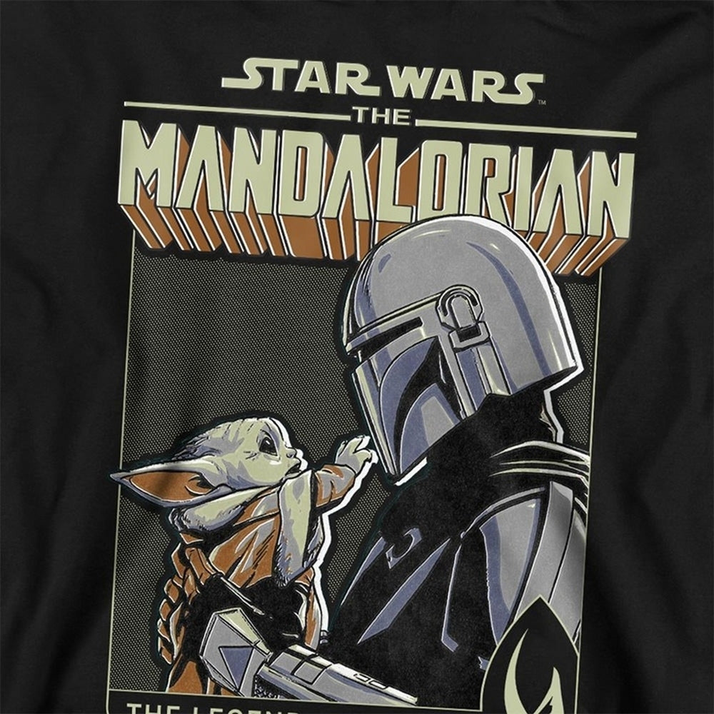 Black - Side - Star Wars The Mandalorian Childrens-Kids Legend Continues Grogu Hoodie
